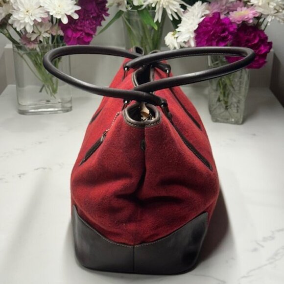🔥🔥Coach Red Wool & Leather #F1J-7721 Tote/Shoulder Bag EUC - Picture 5 of 14